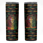 Personalized Puerto Rico One Love Reggae Lion Skinny Tumbler Caribbean Reggae Spirit