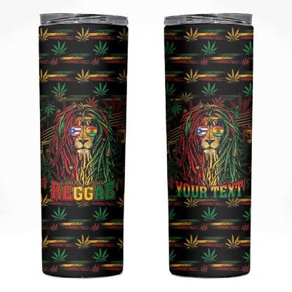 Personalized Puerto Rico One Love Reggae Lion Skinny Tumbler Caribbean Reggae Spirit