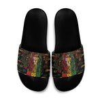 Puerto Rico One Love Reggae Lion Slide Sandals Caribbean Reggae Spirit