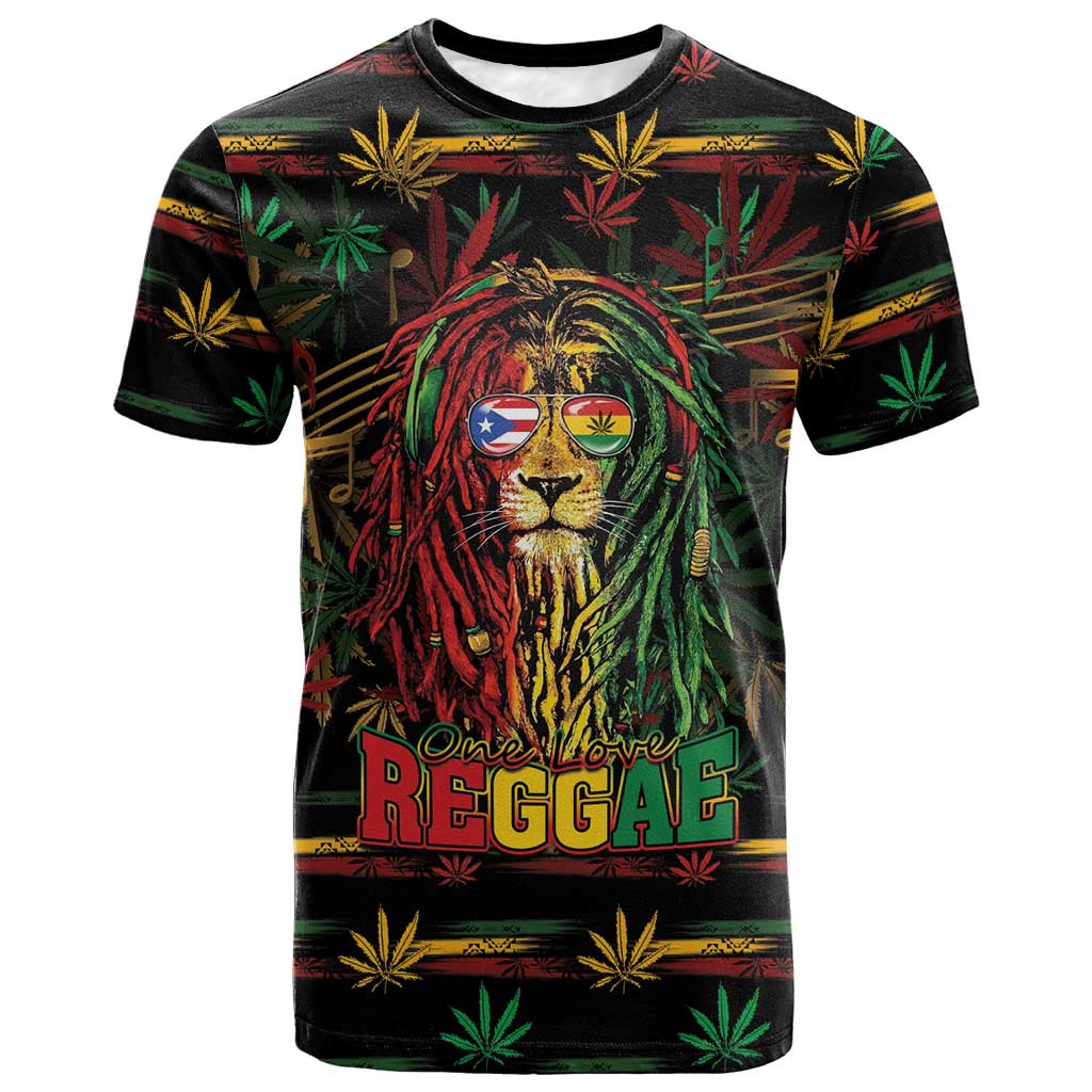 Personalized Puerto Rico One Love Reggae Lion T shirt Caribbean Reggae Spirit