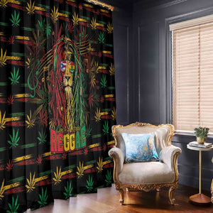 Puerto Rico One Love Reggae Lion Window Curtain Caribbean Reggae Spirit