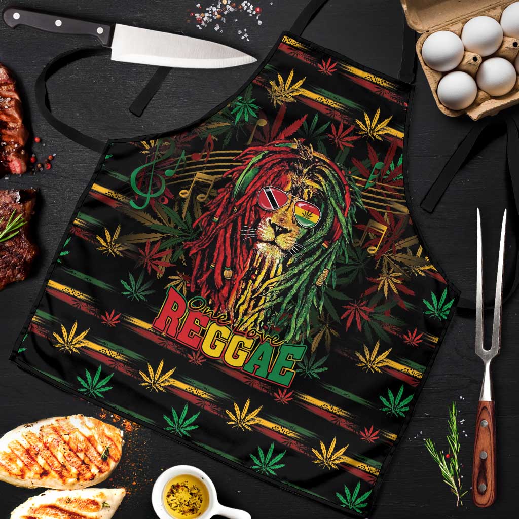 Trinidad and Tobago One Love Reggae Lion Apron Caribbean Reggae Spirit