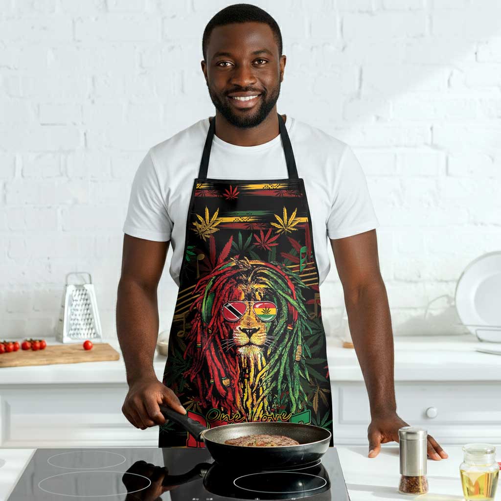 Trinidad and Tobago One Love Reggae Lion Apron Caribbean Reggae Spirit