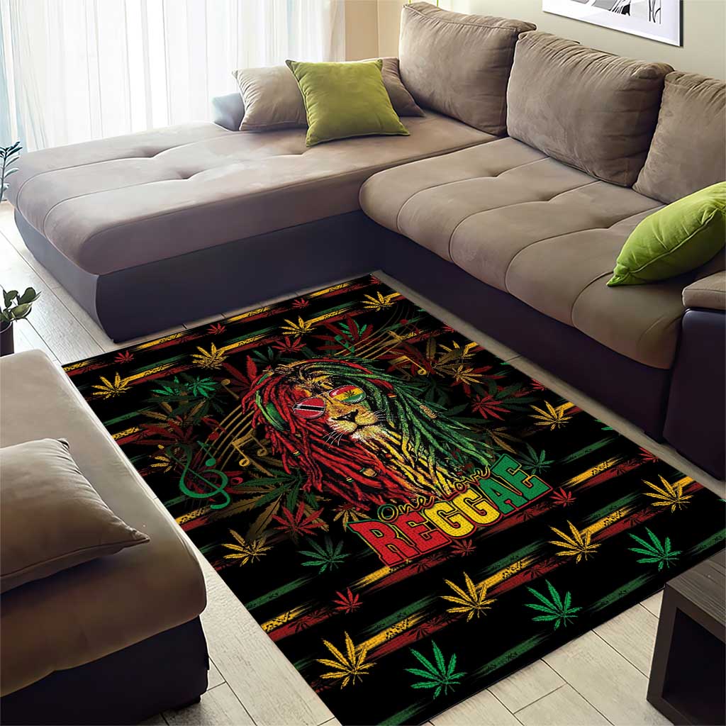 Trinidad and Tobago One Love Reggae Lion Area Rug Caribbean Reggae Spirit