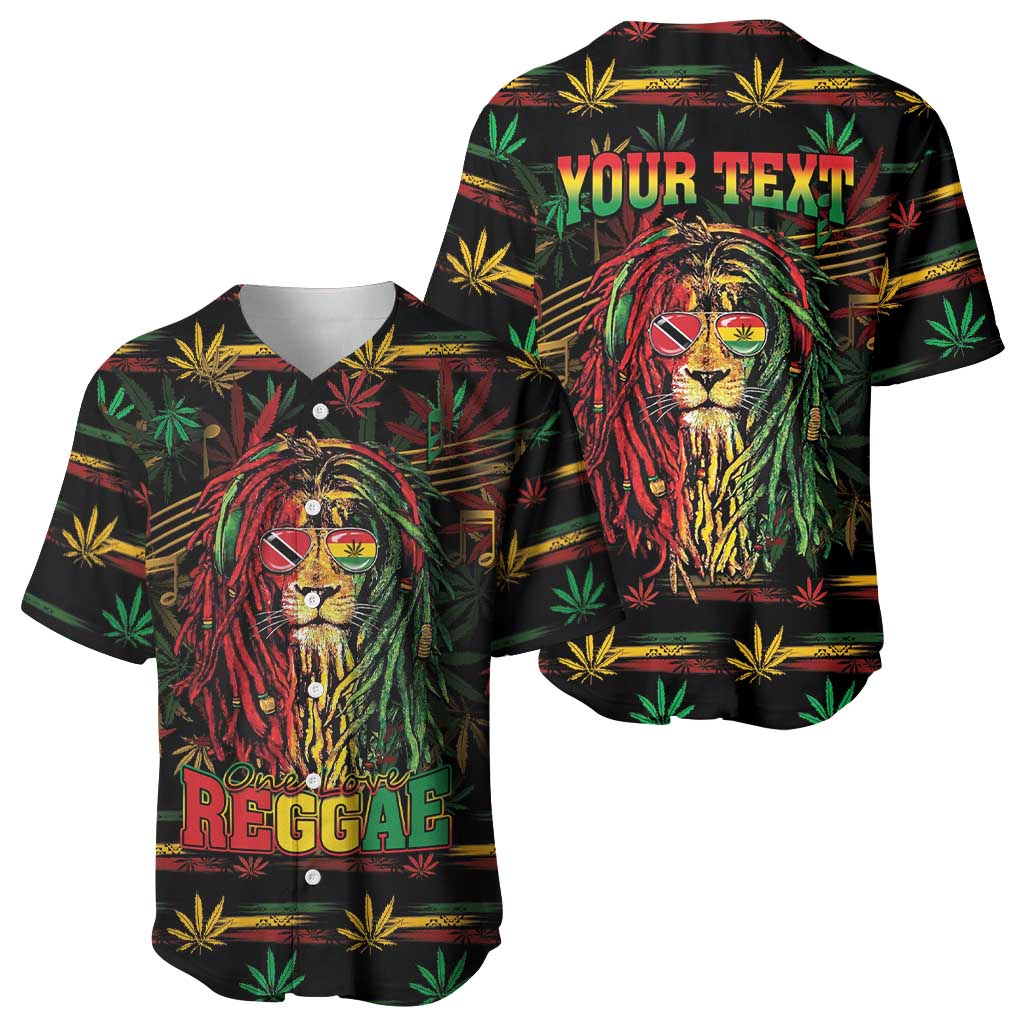 Personalized Trinidad and Tobago One Love Reggae Lion Baseball Jersey Caribbean Reggae Spirit