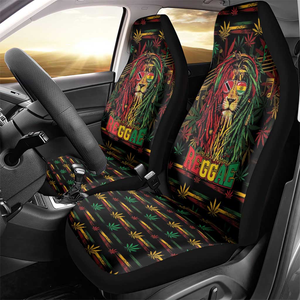Trinidad and Tobago One Love Reggae Lion Car Seat Cover Caribbean Reggae Spirit
