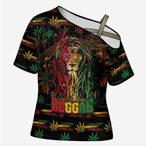 Personalized Trinidad and Tobago One Love Reggae Lion Cross Shoulder Shirt Caribbean Reggae Spirit