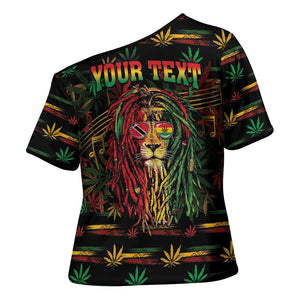 Personalized Trinidad and Tobago One Love Reggae Lion Cross Shoulder Shirt Caribbean Reggae Spirit