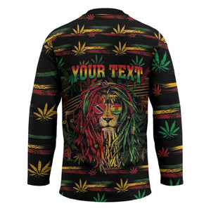 Personalized Trinidad and Tobago One Love Reggae Lion Hockey Jersey Caribbean Reggae Spirit