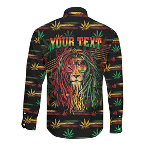 Personalized Trinidad and Tobago One Love Reggae Lion Long Sleeve Button Shirt Caribbean Reggae Spirit