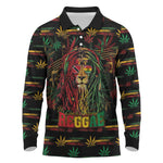 Personalized Trinidad and Tobago One Love Reggae Lion Long Sleeve Polo Shirt Caribbean Reggae Spirit