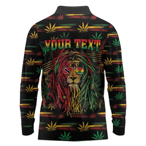 Personalized Trinidad and Tobago One Love Reggae Lion Long Sleeve Polo Shirt Caribbean Reggae Spirit