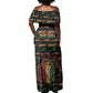 Personalized Trinidad and Tobago One Love Reggae Lion Off Shoulder Maxi Dress Caribbean Reggae Spirit