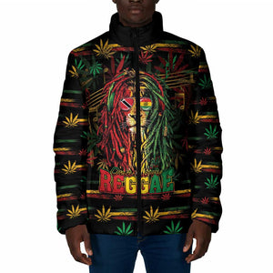Personalized Trinidad and Tobago One Love Reggae Lion Padded Jacket Caribbean Reggae Spirit