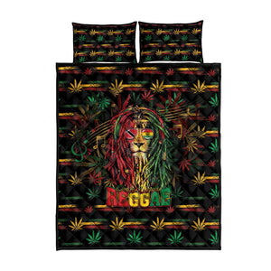 Trinidad and Tobago One Love Reggae Lion Quilt Bed Set Caribbean Reggae Spirit
