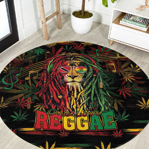 Trinidad and Tobago One Love Reggae Lion Round Carpet Caribbean Reggae Spirit