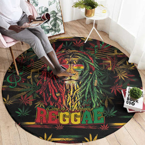 Trinidad and Tobago One Love Reggae Lion Round Carpet Caribbean Reggae Spirit