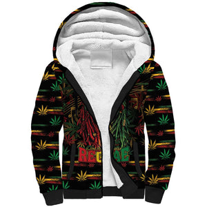 Personalized Trinidad and Tobago One Love Reggae Lion Sherpa Hoodie Caribbean Reggae Spirit