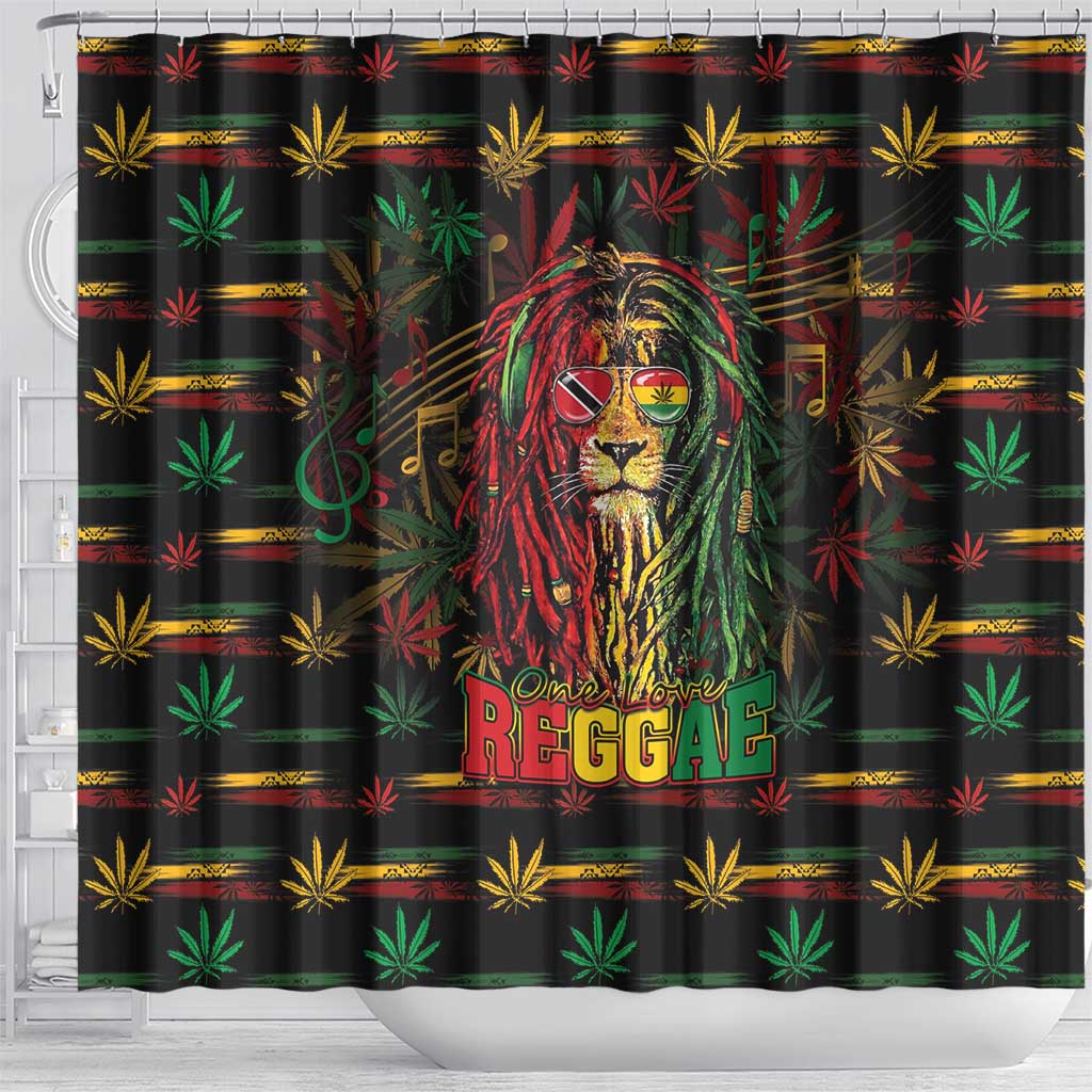 Trinidad and Tobago One Love Reggae Lion Shower Curtain Caribbean Reggae Spirit