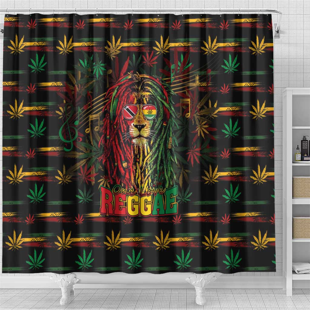 Trinidad and Tobago One Love Reggae Lion Shower Curtain Caribbean Reggae Spirit