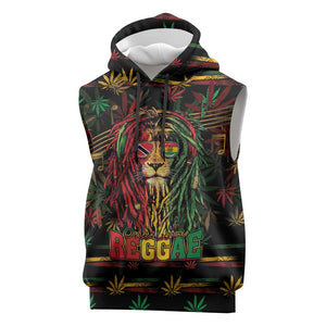 Personalized Trinidad and Tobago One Love Reggae Lion Sleeveless Hoodie Caribbean Reggae Spirit