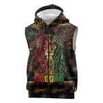 Personalized Trinidad and Tobago One Love Reggae Lion Sleeveless Zip Hoodie Caribbean Reggae Spirit