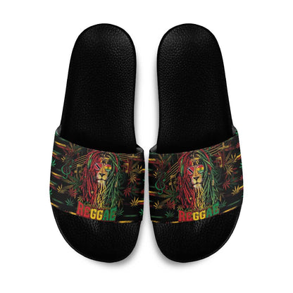 Trinidad and Tobago One Love Reggae Lion Slide Sandals Caribbean Reggae Spirit