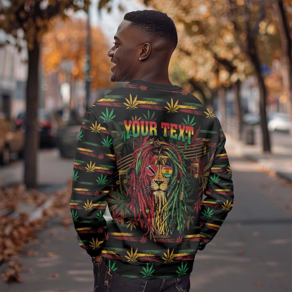Personalized Trinidad and Tobago One Love Reggae Lion Sweatshirt Caribbean Reggae Spirit