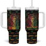 Personalized Trinidad and Tobago One Love Reggae Lion Tumbler With Handle Caribbean Reggae Spirit