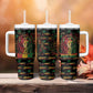 Personalized Trinidad and Tobago One Love Reggae Lion Tumbler With Handle Caribbean Reggae Spirit