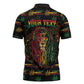 Personalized Trinidad and Tobago One Love Reggae Lion Zipper Polo Shirt Caribbean Reggae Spirit