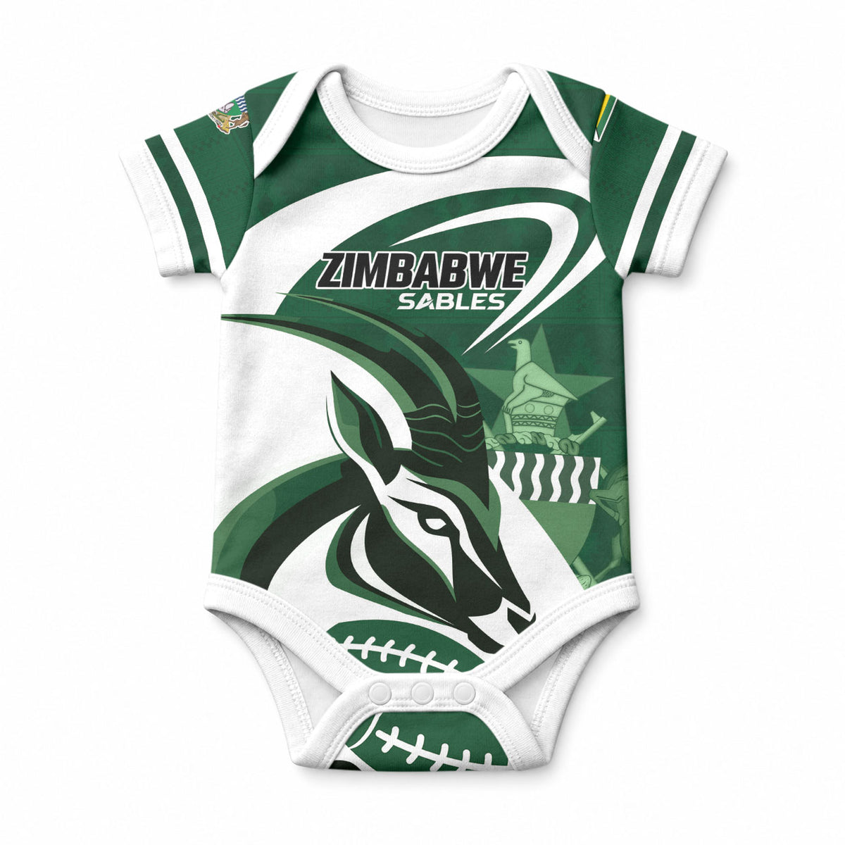 Custom Rugby Zimbabwe Baby Onesie Sables Is The Champion