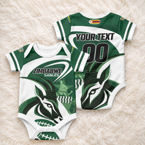Custom Rugby Zimbabwe Baby Onesie Sables Is The Champion