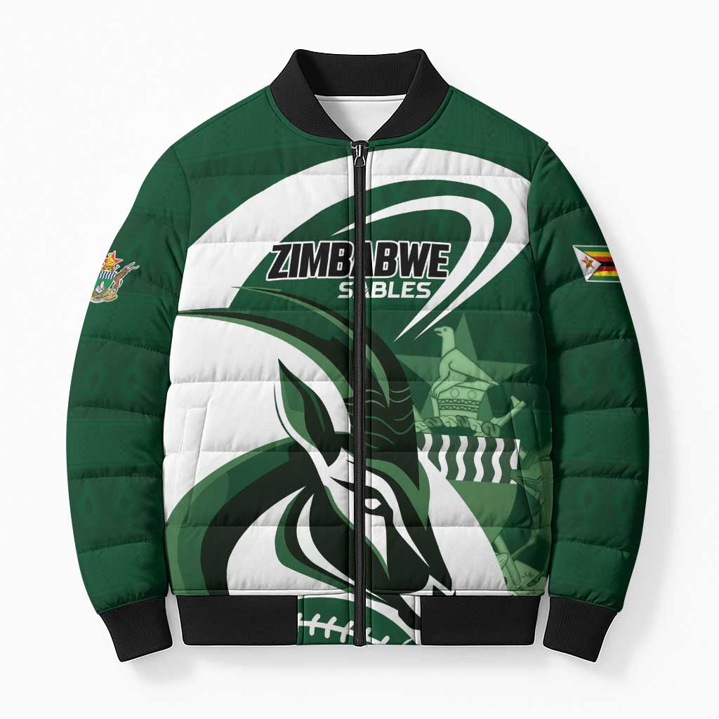 Custom Rugby Zimbabwe Bomber Puffer Jacket Sables Is The Champion