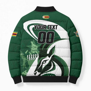 Custom Rugby Zimbabwe Bomber Puffer Jacket Sables Is The Champion