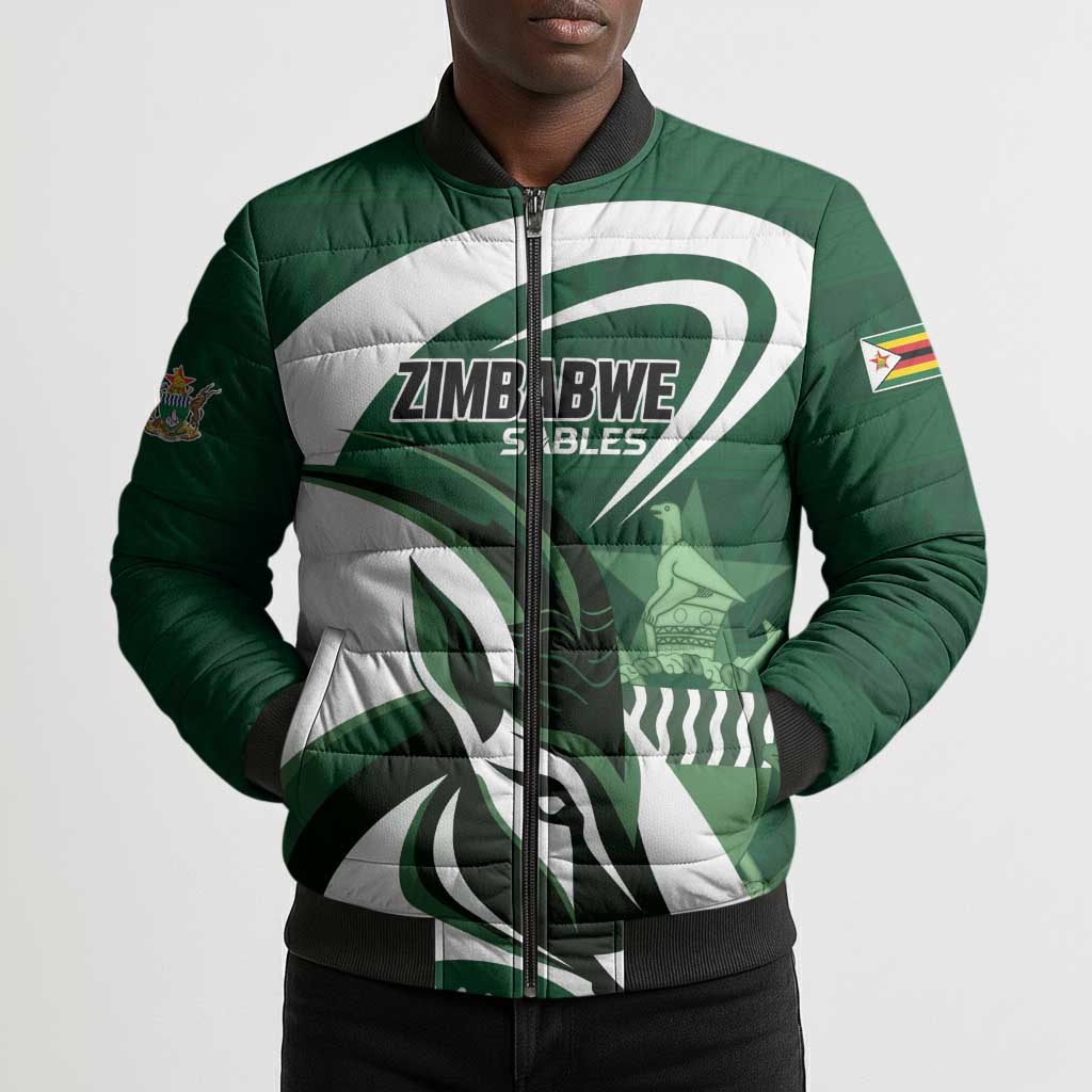 Custom Rugby Zimbabwe Bomber Puffer Jacket Sables Is The Champion