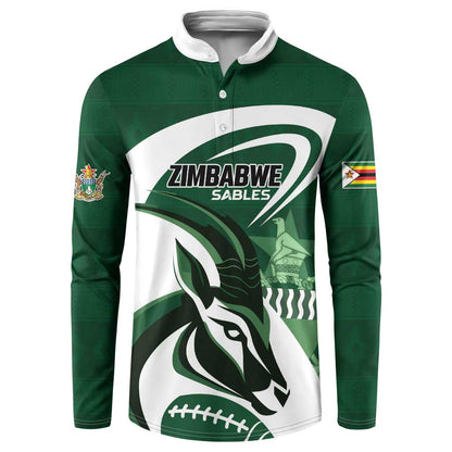 Custom Rugby Zimbabwe Button Sweatshirt Sables Is The Champion