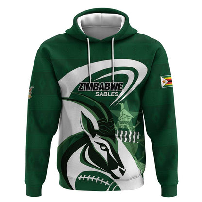 Custom Rugby Zimbabwe Hoodie Sables Is The Champion - African Pride