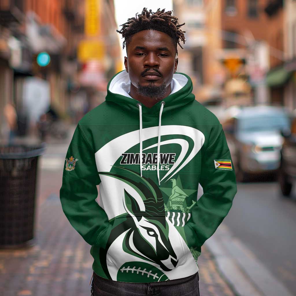 Custom Rugby Zimbabwe Hoodie Sables Is The Champion - African Pride