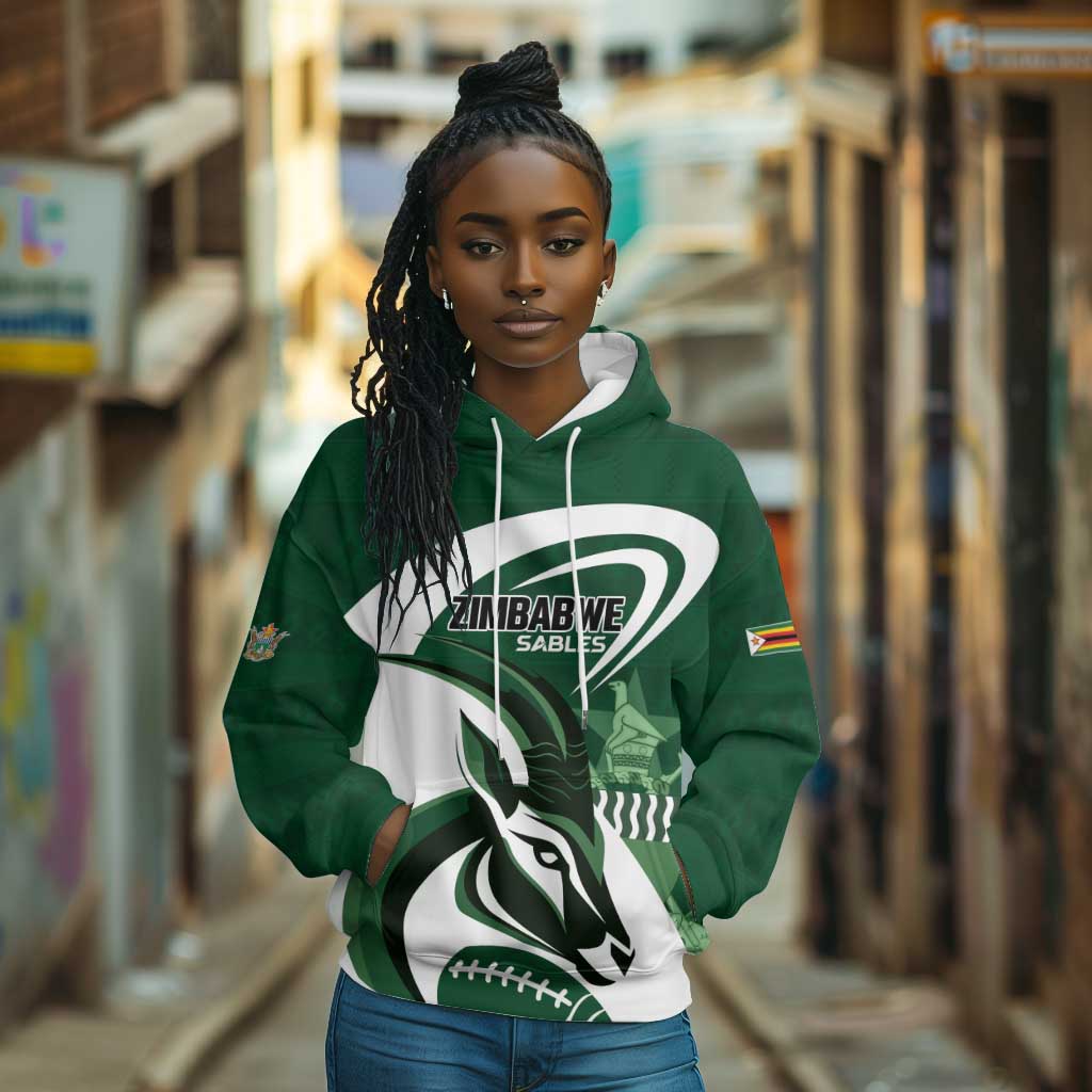 Custom Rugby Zimbabwe Hoodie Sables Is The Champion - African Pride