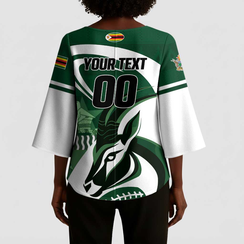 Custom Rugby Zimbabwe Kimono Sleeve Blouse Sables Is The Champion