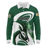 Custom Rugby Zimbabwe Long Sleeve Polo Shirt Sables Is The Champion - African Pride