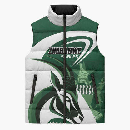 Custom Rugby Zimbabwe Sleeveless Puffer Jacket Sables Is The Champion