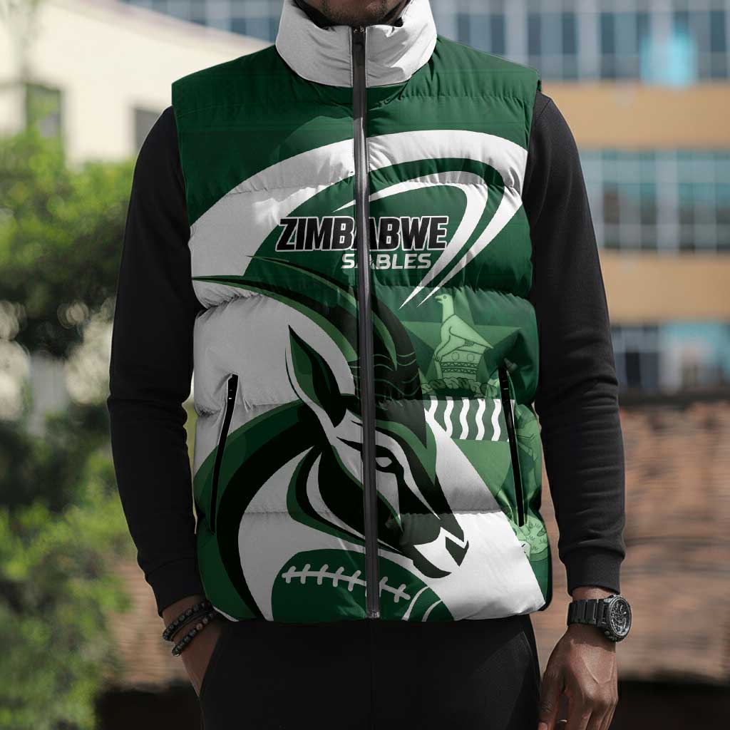 Custom Rugby Zimbabwe Sleeveless Puffer Jacket Sables Is The Champion