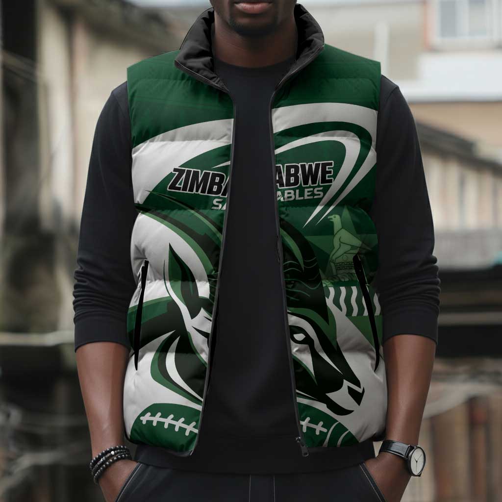 Custom Rugby Zimbabwe Sleeveless Puffer Jacket Sables Is The Champion