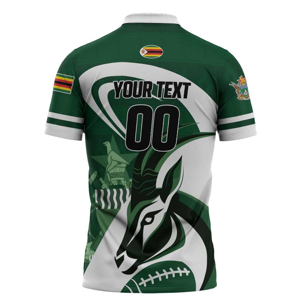 Custom Rugby Zimbabwe Zipper Polo Shirt Sables Is The Champion
