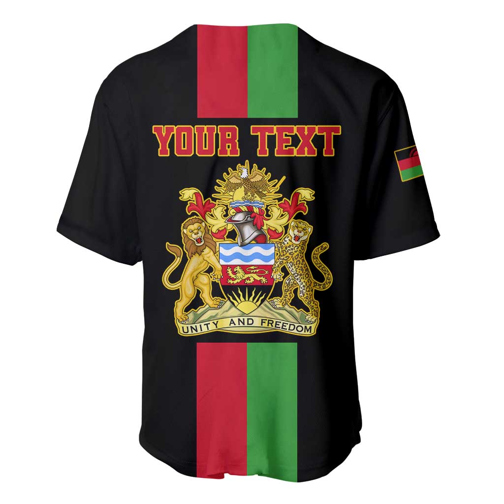 Personalized Malawi Baseball Jersey with Coat of Arms Flag Style