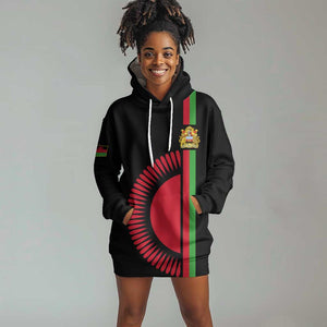 Personalized Malawi Hoodie Dress with Coat of Arms Flag Style