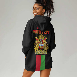 Personalized Malawi Hoodie Dress with Coat of Arms Flag Style