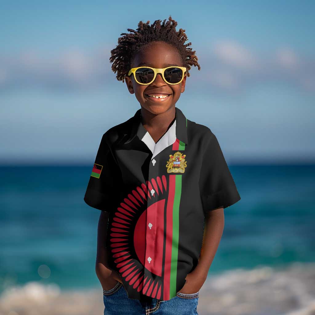 Personalized Malawi Kid Hawaiian Shirt with Coat of Arms Flag Style